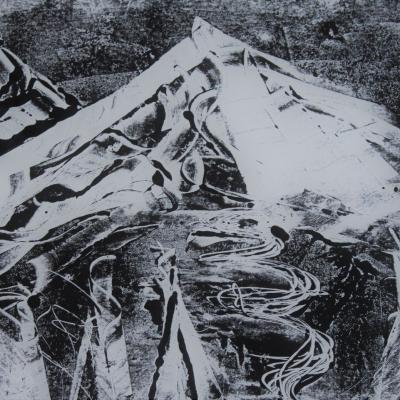 6. Klasse: Monotypien: Winterlandschaften